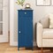 Freestanding Bathroom Floor Cabinet 1 Drawer 3-Tier Shelves MDF Blue 132 Lb
